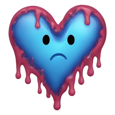 BLUE MELTING HEART sticker