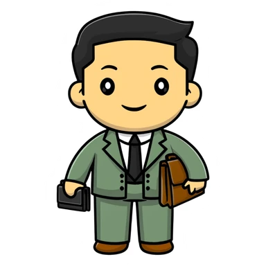 Professional Pakistani diplomat in traditional formal clothing with briefcase sticker