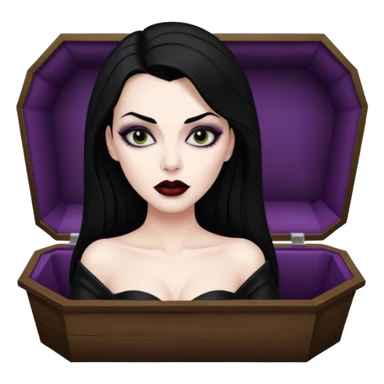 Vampira mulher bonita sexy em seu caixão  sticker