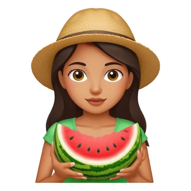 girl with a watermelon  sticker