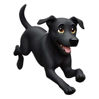 Black dog running sticker