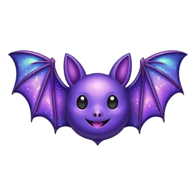 glitter purple bat sticker