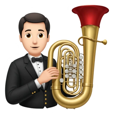 große Tuba, von gltzköpfigen Mann mit grauem Bart gespielt sticker