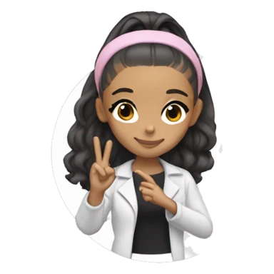 Ariana Grande holding up a peace sign  sticker