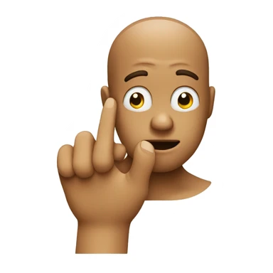 thinking emoji with thumb and index finger resting on it's chin sticker