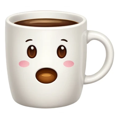 complete white mug with coffee inside sticker