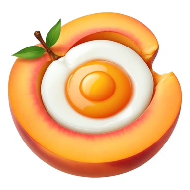 Egg plat inside peaches sticker