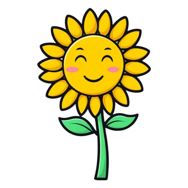 sunflower with a face sticker