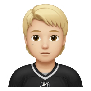 hockey player blonde hair black outfit sticker