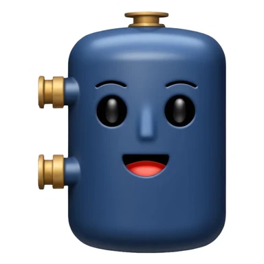 navy blue boiler emoji modern no face sticker