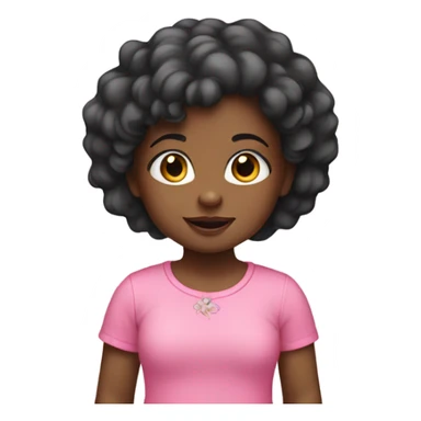 black girl toddler with pink top sticker