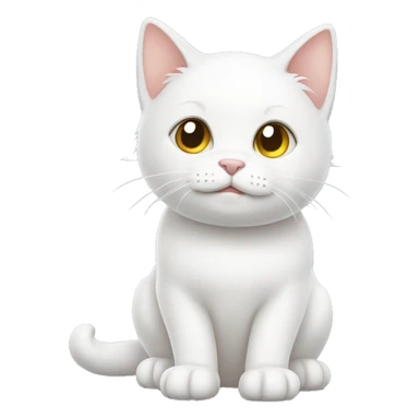 Cute white cat ￼ sticker