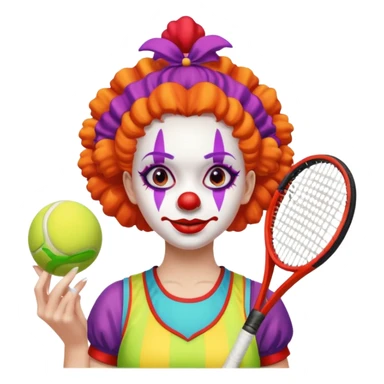 tennis player female clown sticker