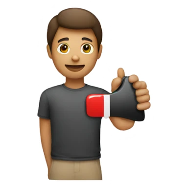  person holding the YouTube logo sticker