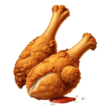 KFC style crispy fried chicken leg with golden brown breading and signature spices sticker