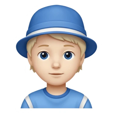 kid with blue and white hat sticker