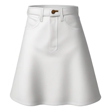 Realistic A-line high waisted white denim skirt, isolated sticker