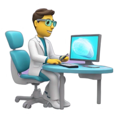 Futuristic-Biomedical-Engineer-studying-hologram-3d-model-of-breast sticker