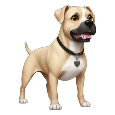 Staffordshire terror brown with black nose sticker