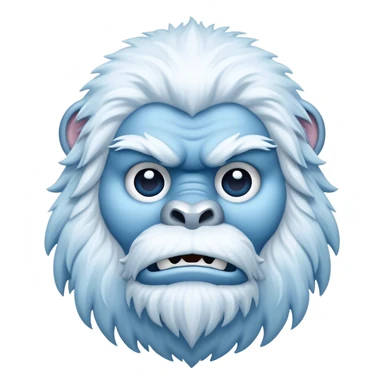 Cinematic Noble Yeti Portrait Emoji, Grand and enigmatic, with a towering, snow-dusted figure in pristine whites and cool blues, exuding ancient, mystical wisdom and stoic majesty, simplified yet exquisitely detailed with frosty textures, glowing with a gentle, icy outline that captures the awe-inspiring presence of a guardian of the frozen wilds! sticker