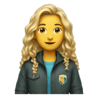 College student with jacket  sticker