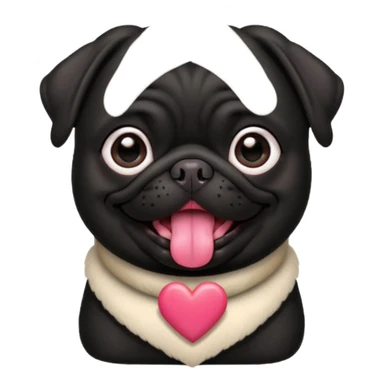 black pug valentines sticker
