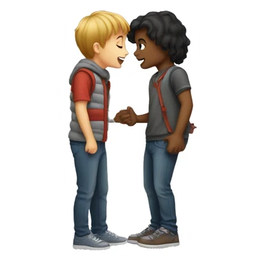  boy   kiss    a  girl sticker