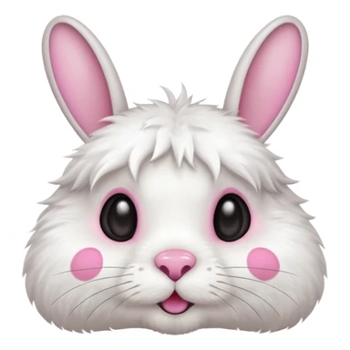 rabbit face with a paw print sticker