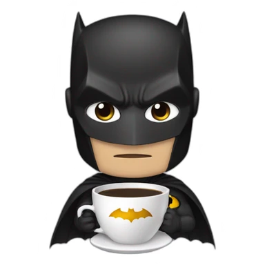 Batman with a cup of coffee sticker