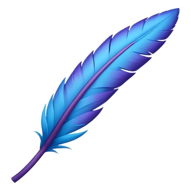 una pluma de ave morada con azul sticker