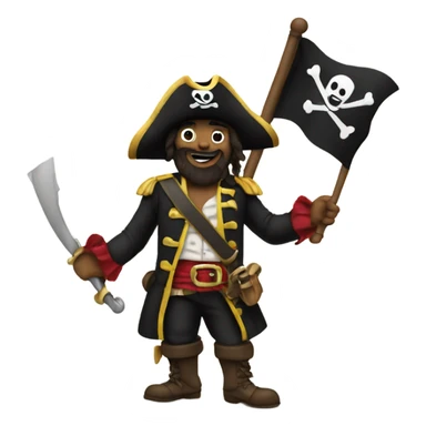 Pirate waving a flag sticker