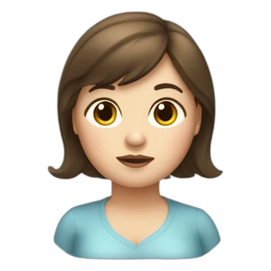 a little bit chubby woman with brunette hair and big eyes sticker