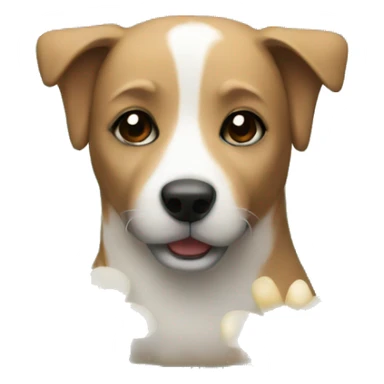 dog with flowers  sticker