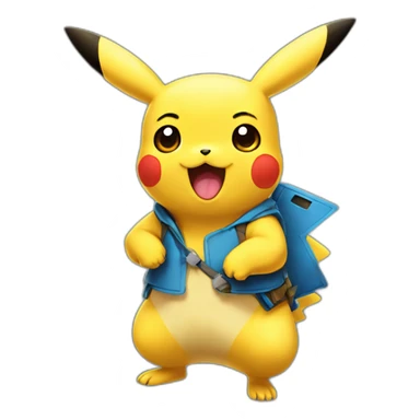 Pikachu qui fait coucou sticker