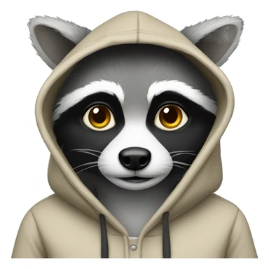 Raccon with hoodie number 2 sticker