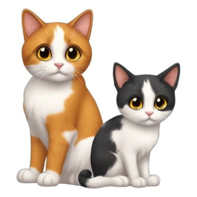 Big calico and little calico sticker