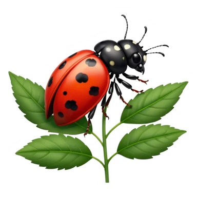 ladybird on flower sticker