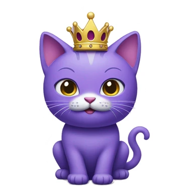 Purple Kitty with a crown on its head  sticker
