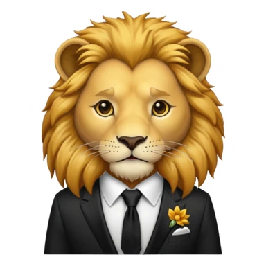 lion black tie sticker