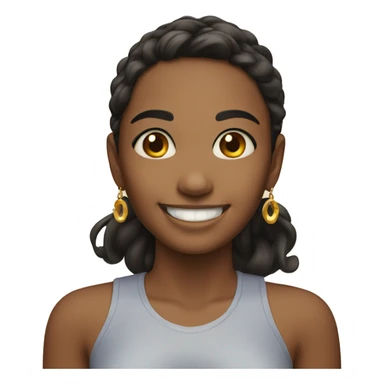 smiling girl with earrings sticker