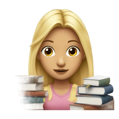 blond girl studying sticker