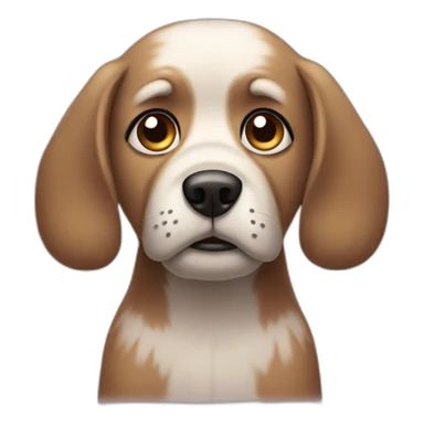 sad dog with fleas sticker