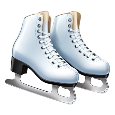 An icon showing The rink is surrounded by cheering spectators and soft arena lights, creating a beautiful, dynamic atmosphere. a pair of elegant figure skates placed on the smooth, sparkling ice of a grand ice arena. Transparent background highlights the grace and beauty of figure skating. sticker