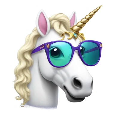 Unicorn wearing versace glasses sticker