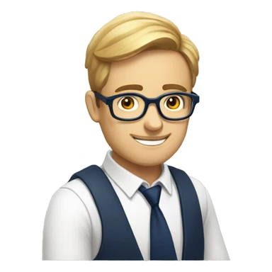 A man with specs white shirt and  navy blue tie reading a  book called New Human Revolution  sticker