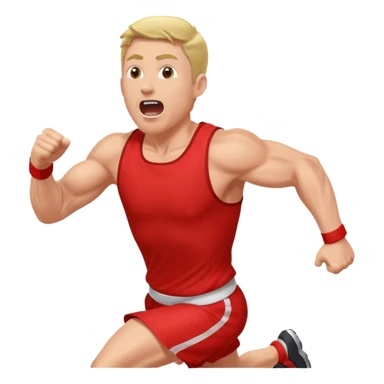 A man is running and shouting, calling for more people to follow him. sticker