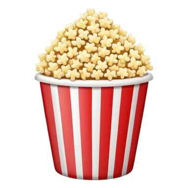 Popcorn in a striped cup with a TV sticker