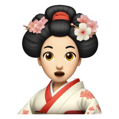 shocked geisha sticker