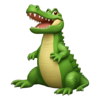 Chat sur un crocodile sticker