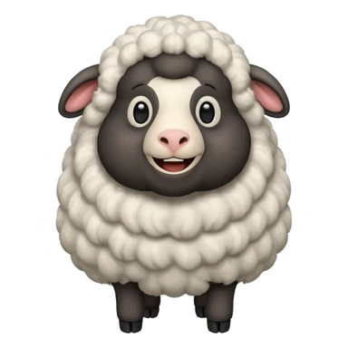 Oveja negra de cuerpo entero riendose sticker